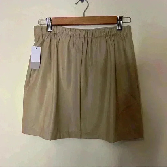 BP Faux Leather Tan Side Slit Mini Skirt Size M - Picture 3 of 6